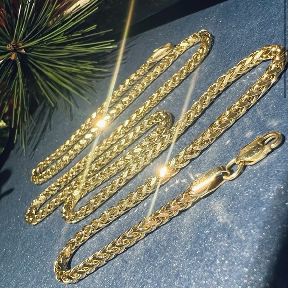 Like New! 10K Gold Wheat/ Franco Chain Necklace About 20 inches Long Yellow Gold - Picture 5 of 17